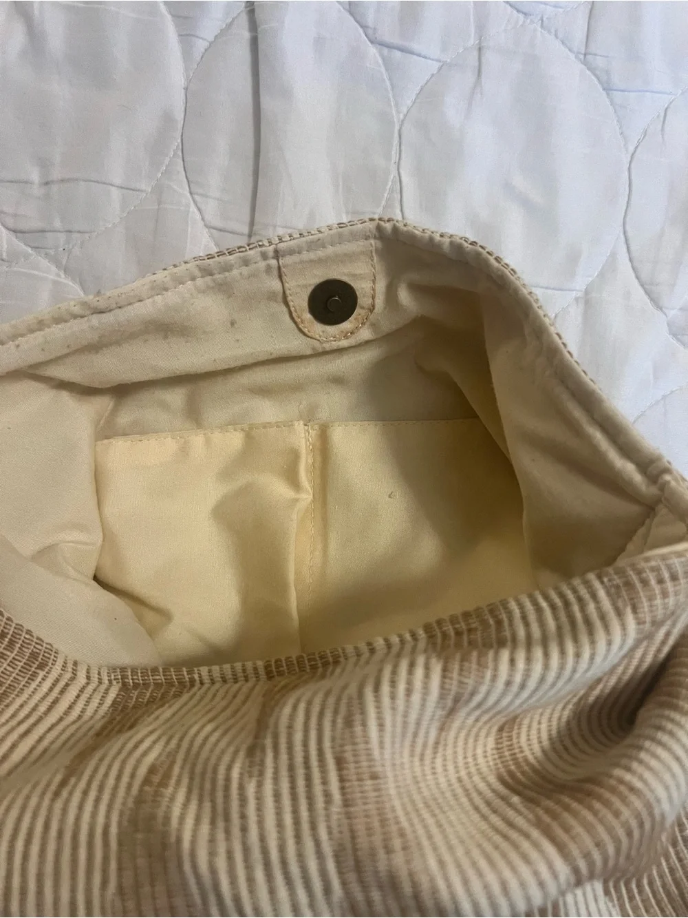 Scully Cream and Beige Embellished Shoulder Bag